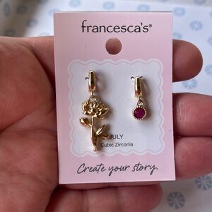 Francesca's Gold and Pink Earrings